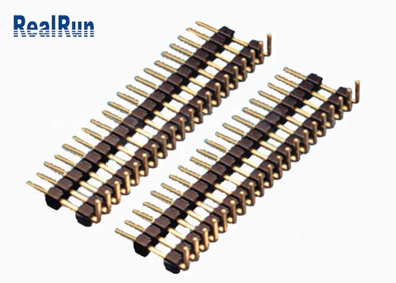 90 altura Pin Header Connector PA6T 500VAC del grado 1.27m m