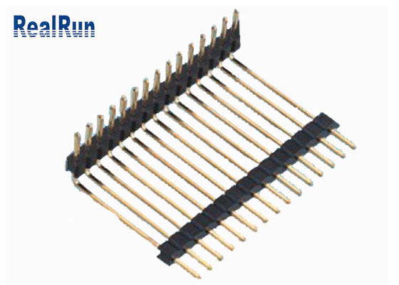 90 altura Pin Header Connector PA6T 500VAC del grado 1.27m m