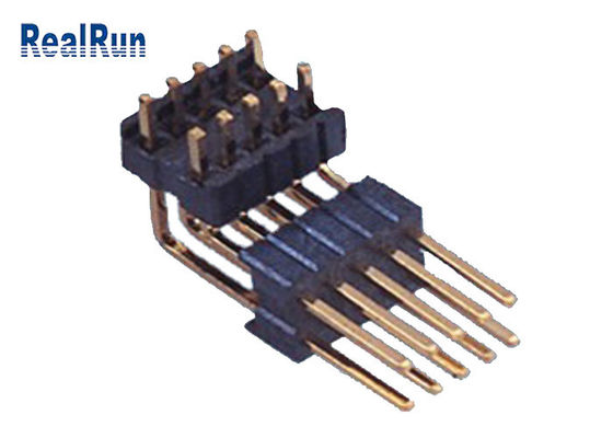 Echada dual de ángulo recto de Pin Header 1.27m m de la fila de 500VAC 40P