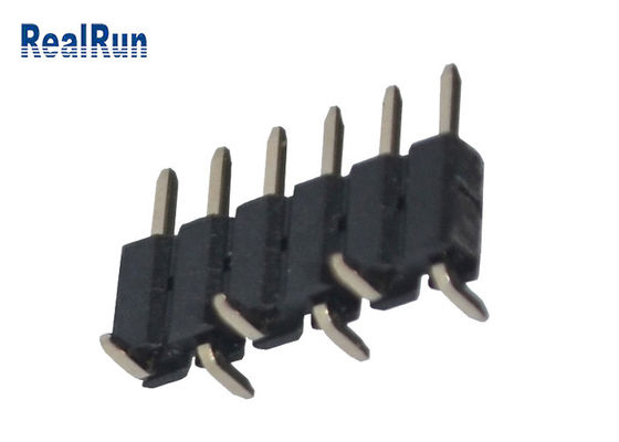 Fila Pin Header 6pin Tin Plating de la echada PA6T de SMT 2.0m m sola