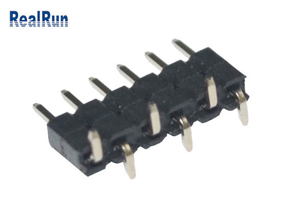 Fila Pin Header 6pin Tin Plating de la echada PA6T de SMT 2.0m m sola