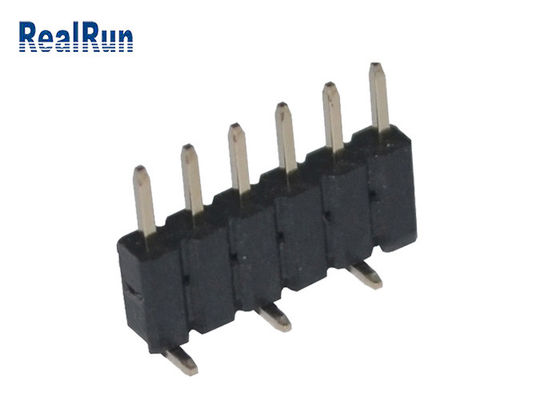 Fila Pin Header 6pin Tin Plating de la echada PA6T de SMT 2.0m m sola
