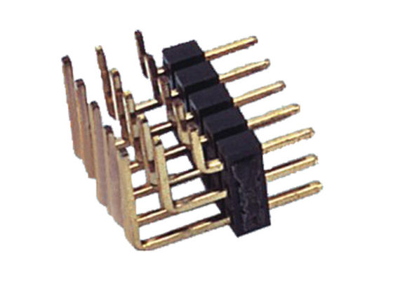 Varón de ángulo recto Pin Header de la fila del conector tres del PWB de PBT 15pin