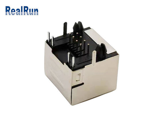Conector hembra modular RJ45 PBT de PA46 8P8C con el escudo del metal