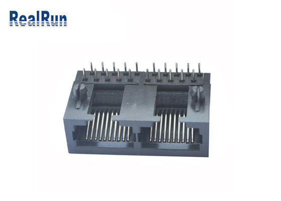 Conector hembra del PWB Jack modular PBT Rj45 de la derecha de 10P10C RJ45