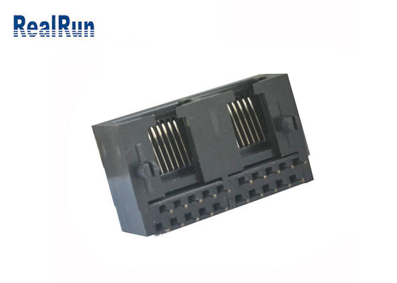 Conector hembra del PWB Jack modular PBT Rj45 de la derecha de 10P10C RJ45