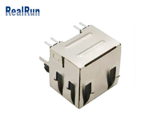 Zócalo Shell Shield elástico del conector hembra de PA6T PBT RJ45
