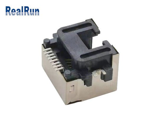 Zócalo LCP UL94V-0 del conector de Shell 1000VAC SMT 8pin Rj45 del metal