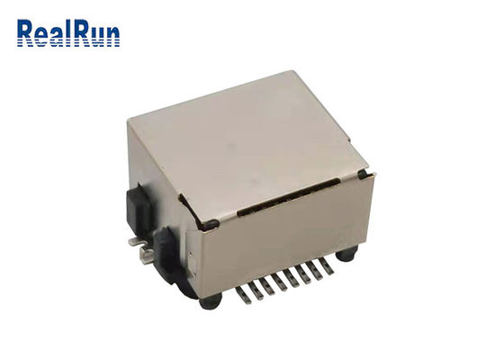 Zócalo LCP UL94V-0 del conector de Shell 1000VAC SMT 8pin Rj45 del metal