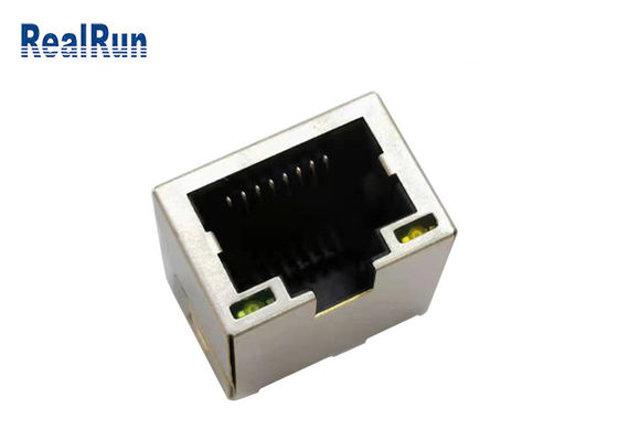 Aleación de cobre portuaria del conector del PWB de PA46 1 Rj45 Jack modular RJ45