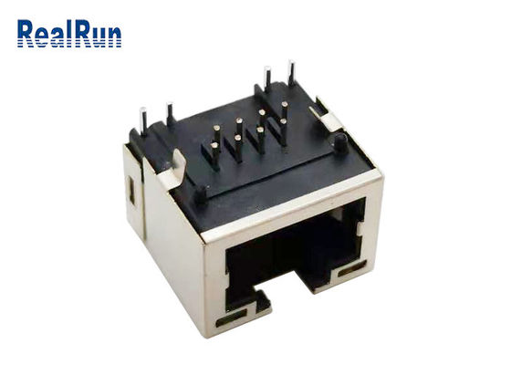 Aleación de cobre portuaria del conector del PWB de PA46 1 Rj45 Jack modular RJ45