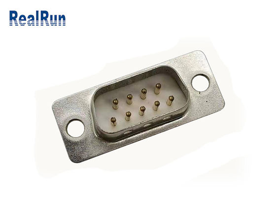 Conector macho sub recto PBT plateado oro de la soldadura D del DB 9P 180°