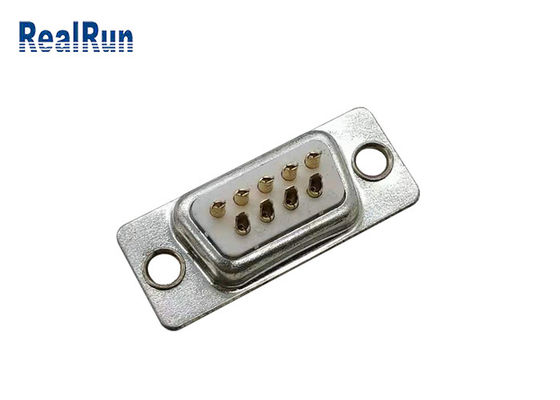 Conector macho sub recto PBT plateado oro de la soldadura D del DB 9P 180°