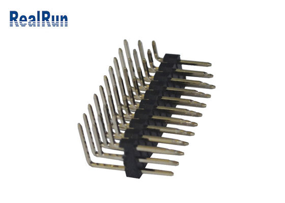 Fila superficial Pin Header del conector macho tres del soporte de PBT 2.54m m