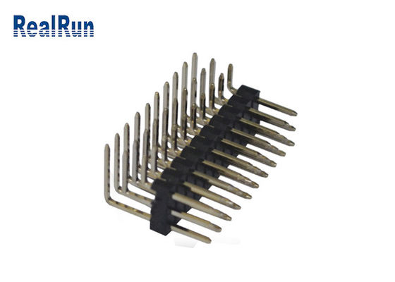 Fila superficial Pin Header del conector macho tres del soporte de PBT 2.54m m