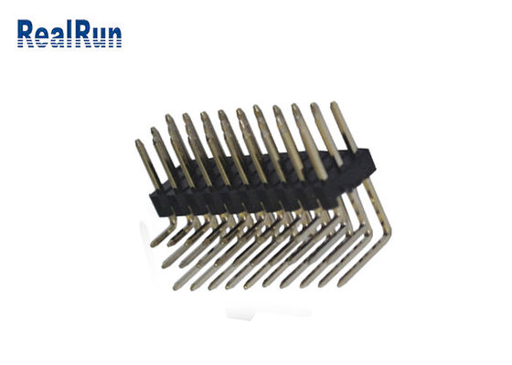 Fila superficial Pin Header del conector macho tres del soporte de PBT 2.54m m