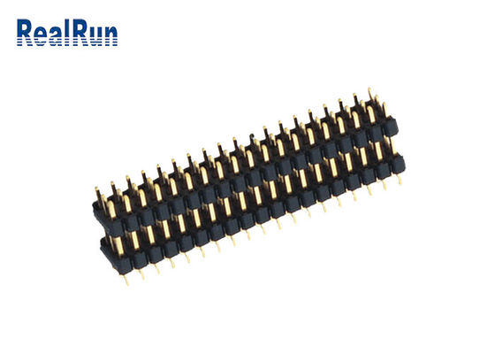 Conector del jefe de la INMERSIÓN de Pin Header Dual Plastic del varón de la echada de UL94V-0 2.54m m