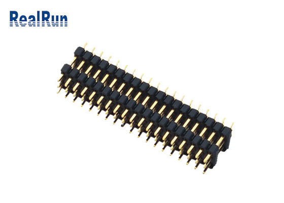 Conector del jefe de la INMERSIÓN de Pin Header Dual Plastic del varón de la echada de UL94V-0 2.54m m