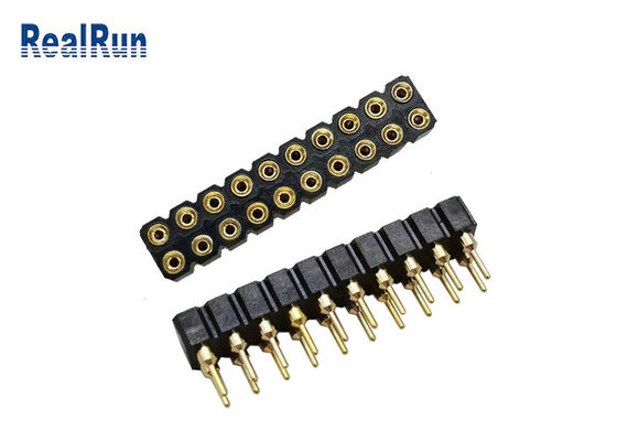 INMERSIÓN Pin Female Header 20 Pin Dual Row Socket Connector de PBT 2.54m m