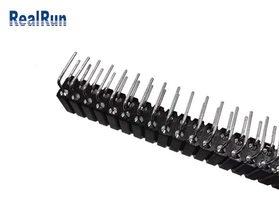 SGS femenino redondo del Pin de UL94V-0 2.54m m Pin Header Right Angle 80