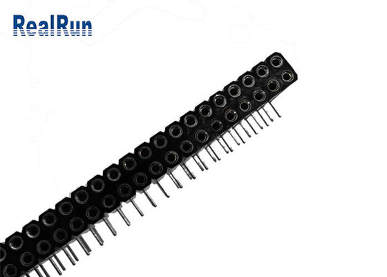 SGS femenino redondo del Pin de UL94V-0 2.54m m Pin Header Right Angle 80