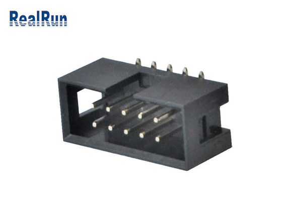 Echada masculina SMT 10 Pin Box Header del conector 2.54m m del jefe de PA6T IDC