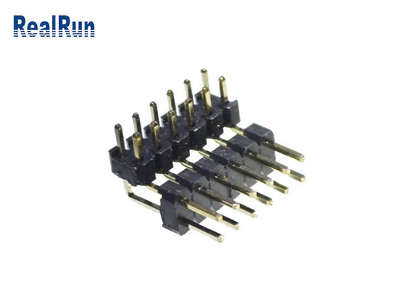 SGS de cobre amarillo del Pin de H2.0 PBT PA6T Pin Header Connector Dual Row 2*6