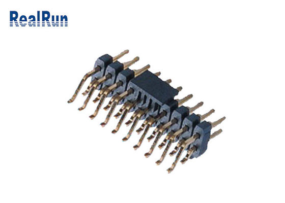 Fila doble PA6T 20P SMD Pin Header PA6T horizontal con el poste del casquillo