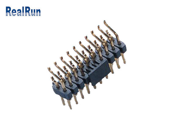 Fila doble PA6T 20P SMD Pin Header PA6T horizontal con el poste del casquillo