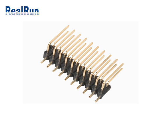 Doble capa SMD Pin Header Right Angle Brass PA6T PBT de DC500V