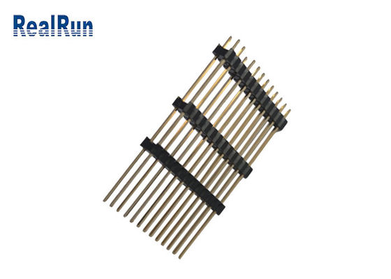 Au dual 3U de Pin Header Straight Three Plastic de la fila de PBT LCP PA6T 40P”