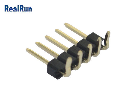 sola fila UL94V-0 de ángulo recto de 3A 5P PA6T PBT LCP SMT Pin Header 2.54m m