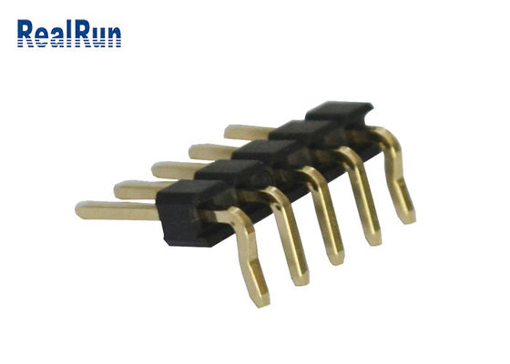 sola fila UL94V-0 de ángulo recto de 3A 5P PA6T PBT LCP SMT Pin Header 2.54m m