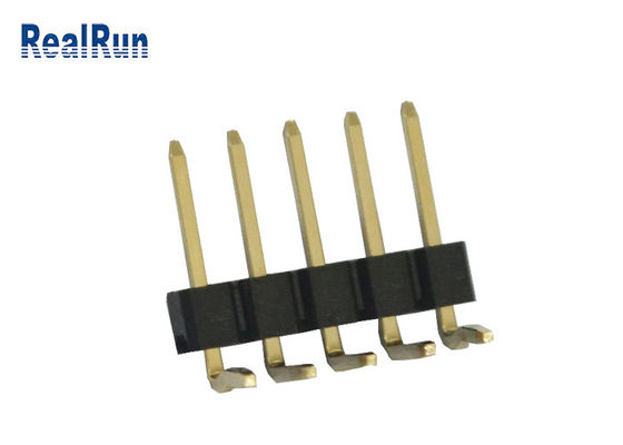 sola fila UL94V-0 de ángulo recto de 3A 5P PA6T PBT LCP SMT Pin Header 2.54m m