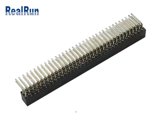 Ronda de cobre amarillo Pin Female Header 70P PA6T de ángulo recto PPS de CuZn38Pb