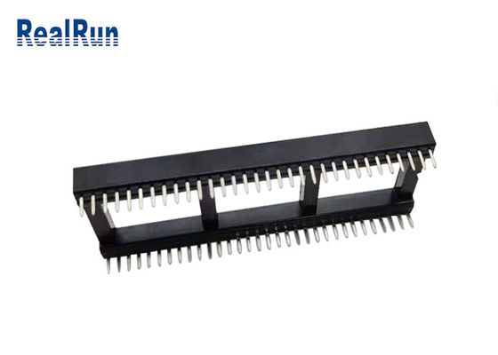 Bronce de fósforo de la INMERSIÓN PBT UL94V-0 del conector del zócalo del texto del PWB 64P 1.778m m Ic