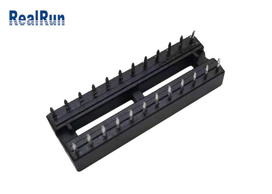 Perforaciones rectangulares PBT UL94V-0 del jefe del conector 24P del zócalo de 1000VAC 2.54m m IC