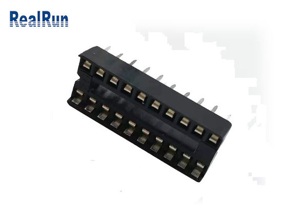 fila de 7.62m m que espacia el conector de tarjeta 1000VAC 14 Pin Header Connector 2.54m m IC