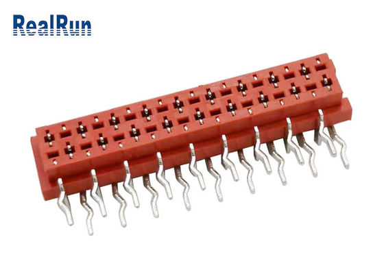 RoHS pasa zócalo rojo del conector de 1,27 milímetros Idc el parte movible femenino de la curva de 18P el 90° sin el oído