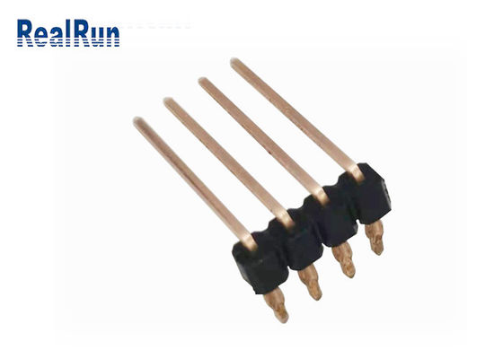 Solo conector del PWB THT del ajuste de prensa de la curva UL94V-0 de Pin Header el 90° de la fila de PA6T 4P