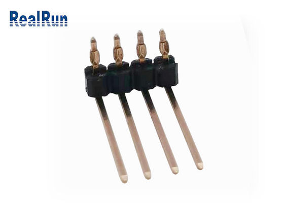 Solo conector del PWB THT del ajuste de prensa de la curva UL94V-0 de Pin Header el 90° de la fila de PA6T 4P