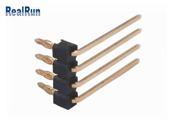 Solo conector del PWB THT del ajuste de prensa de la curva UL94V-0 de Pin Header el 90° de la fila de PA6T 4P