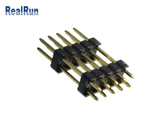 SGS doble de cobre amarillo de la fila 2.54m m de 0.75A PBT Pin Header Connecto UL94V-0