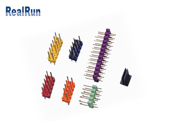 PA6T coloreado Pin Header Connector de cobre amarillo 500VAC/Min Double Row
