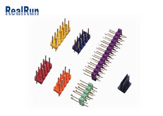 PA6T coloreado Pin Header Connector de cobre amarillo 500VAC/Min Double Row