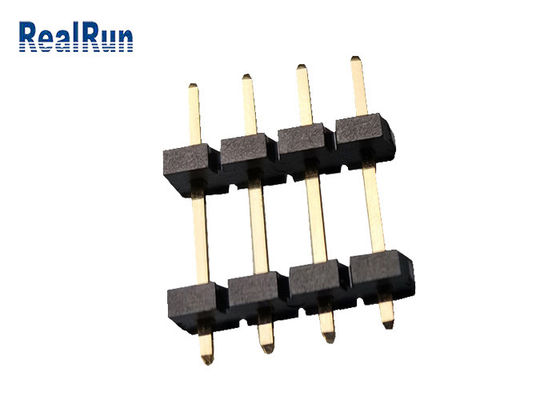 Conector dual de cobre amarillo UL94V-0 del jefe de la fila de PBT LCP Pin Header Connector 1*4P
