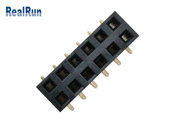 Chapado en oro del bronce de fósforo del CASQUILLO PA6T SMD Pin Header Connector DC500V de LCP