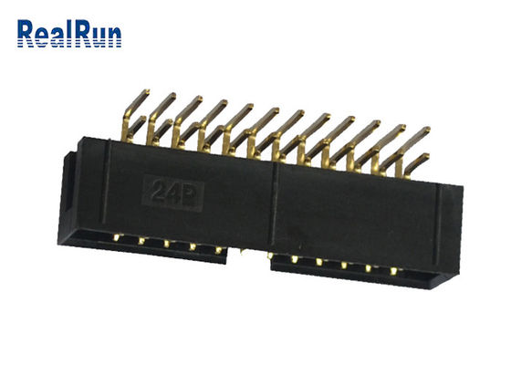Pin YA MONTADO de cobre amarillo DC3A LCP del conector UL94V-0 PBT del jefe de la caja de PA6T 24