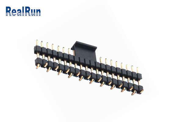 Conector plástico dual del jefe del PWB de la fibra del conector macho LCP de la sola fila SMD
