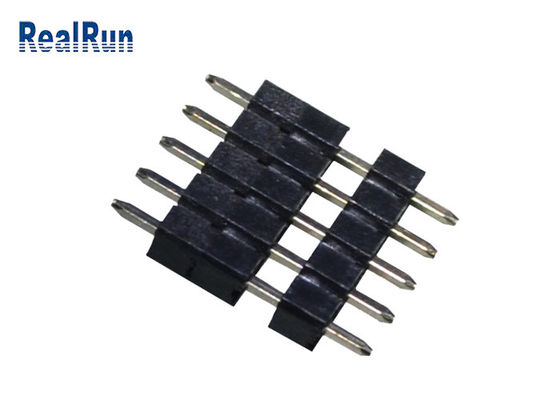 inmersión recta Pin Header PBT LCP THT del PWB de 5P del conector plástico de cobre amarillo de la soldadura